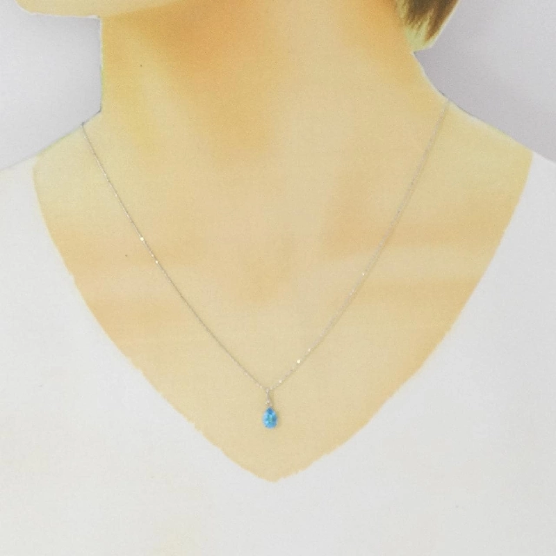K14WG Blue Topaz Necklace - Hàng hiệu Authentic 862788