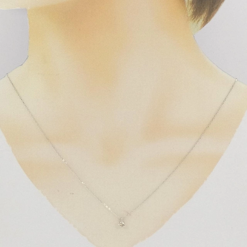 K18WG Solitaire Dây chuyền kim cương 0.20CT - Hàng hiệu Chính hãng 863826