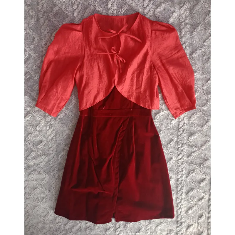 Váy nhung phối DAISY 688893