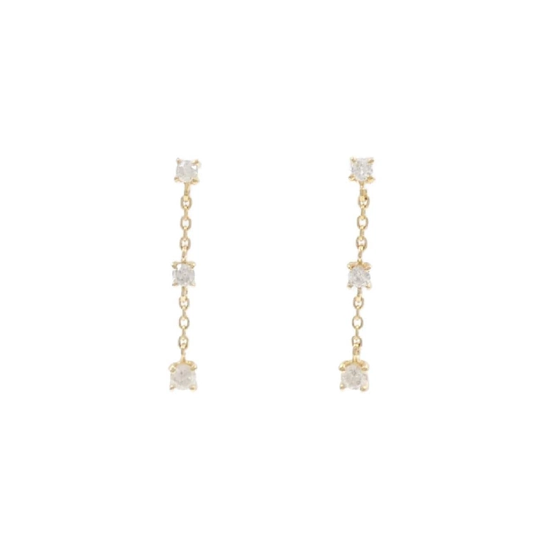 K18YG Bông tai kim cương ba viên 0.2CT - Hàng hiệu Chính hãng 867564