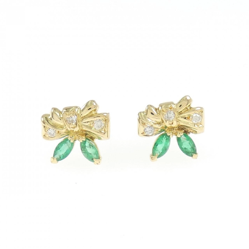 K18YG Emerald Earrings - Hàng hiệu Authentic 875841