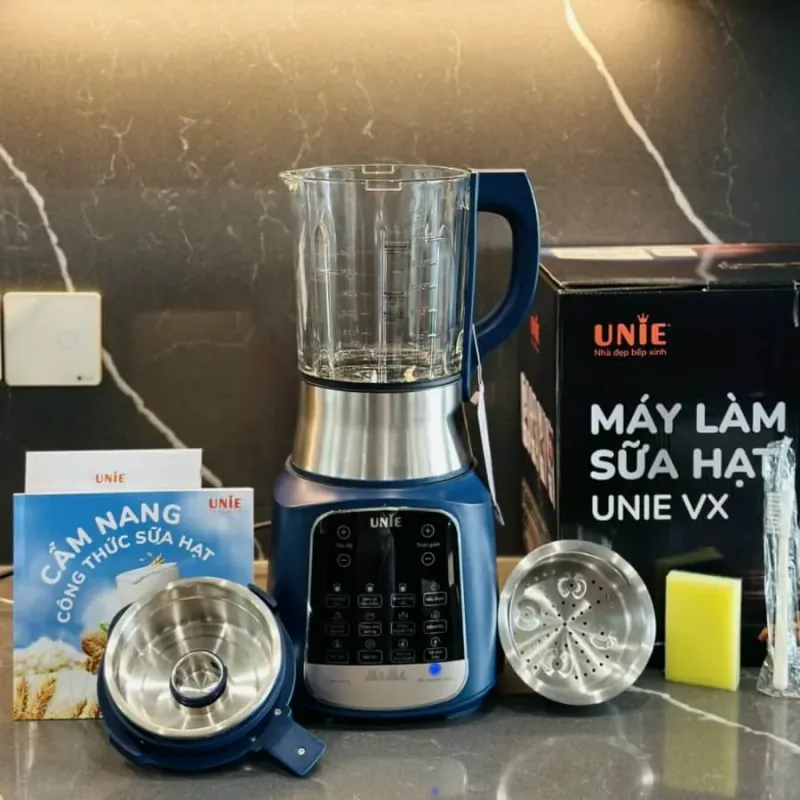 🥛 Máy làm sữa hạt UNIE VX chính hãng – 14 chế độ nấu, sữa mịn không lọc 783558