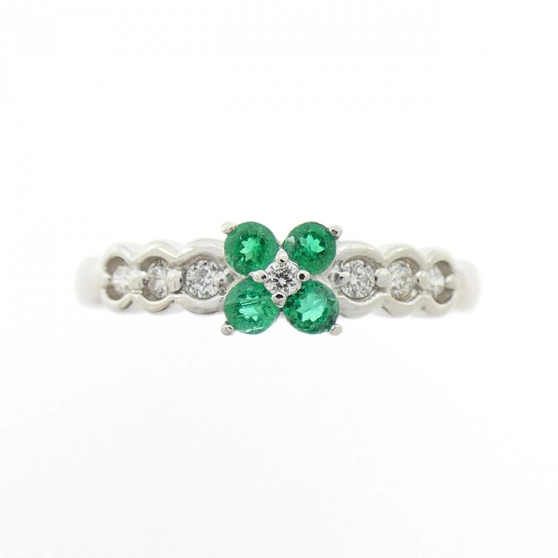 Nhẫn ngọc lục bảo PT900 hoa 0.17CT 668860