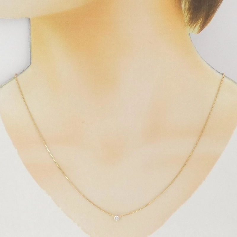 K18YG Solitaire Dây chuyền kim cương 0.15CT - Hàng hiệu Chính hãng 859595