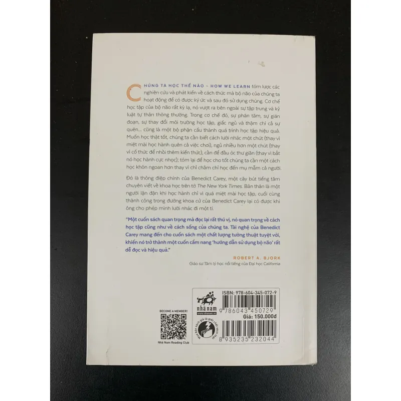 (Sách cũ) Chúng ta học thế nào - How we learn - Benedict Carey - Trần Trọng Hải Minh dịch  960409