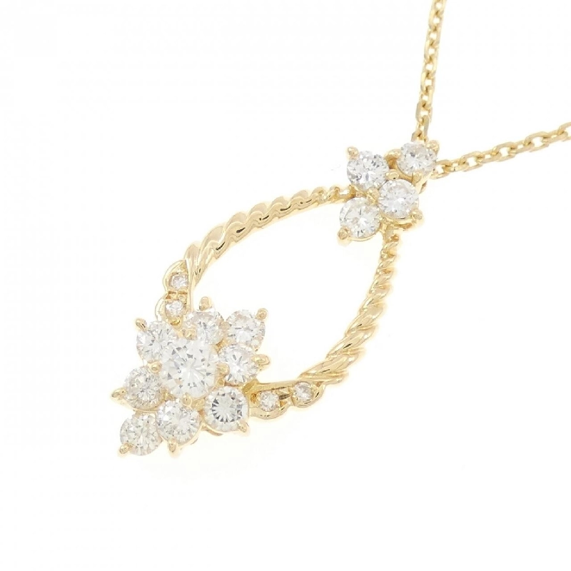 K18YG Hoa Kim Cương Dây Chuyền 0.80CT - Hàng hiệu Chính hãng 858014