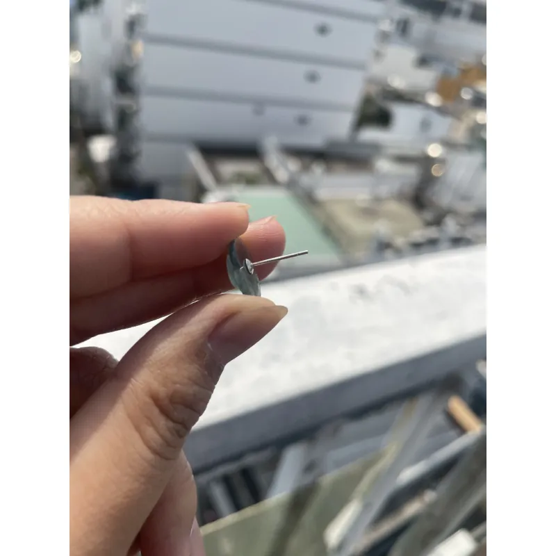 Bông tai/ Hoa tai lam ngọc - Type A (chuôi bạc - nút cao su) 800811