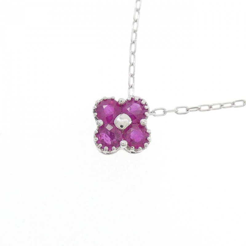 K18WG Hoa Hồng Ruby Dây Chuyền - Hàng hiệu Chính hãng 858865