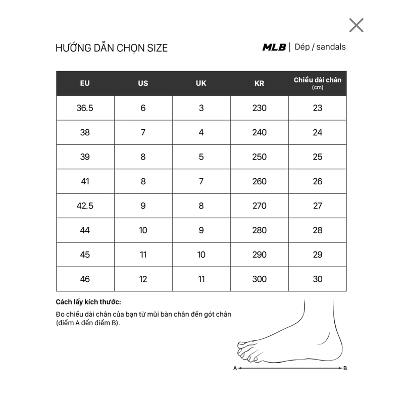 MLB - Giày sandals unisex đế thấp quai ngang-Size 36.5, nguyên mác 335576