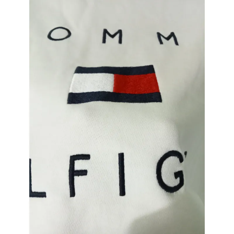 Áo sweatshirt Tommy Hilfiger trắng thêu logo 719776