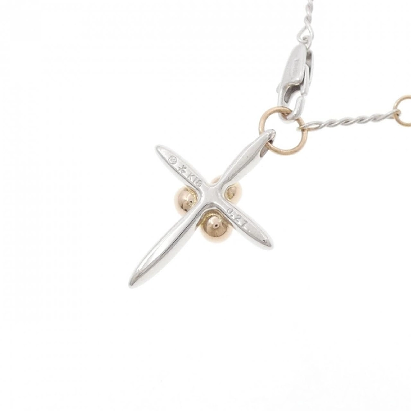 K18WG/K18PG Dây chuyền kim cương chéo 0.27CT - Hàng hiệu Chính hãng 865847