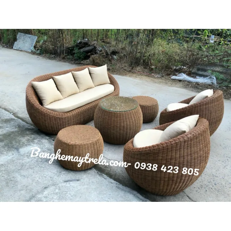 Sofa sò mây nhựa phòng khách 702758