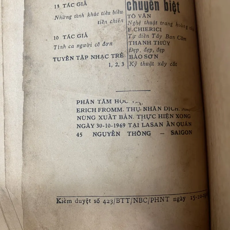 Phân tâm học về tình yêu Erich Fromm XB 1969 763296