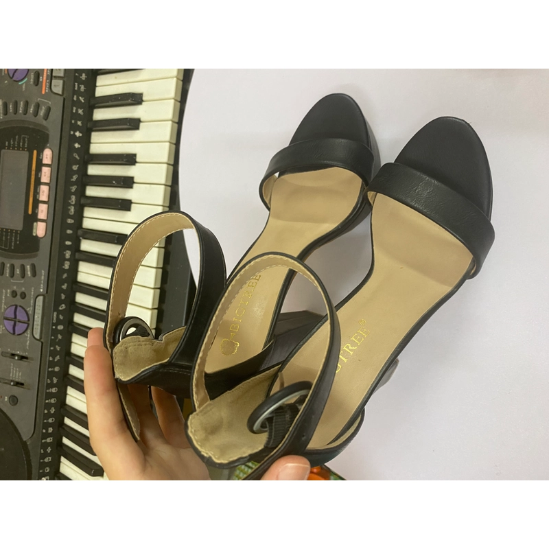 Giày cao gót nữ da đen 15p size 38 504126