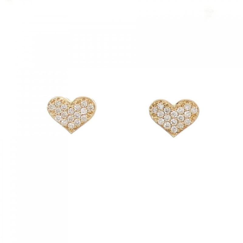 K18YG Pave Heart Diamond Earrings 0.40CT - Hàng hiệu Authentic 870510