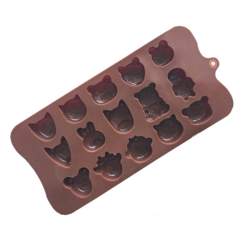 Khuôn silicon làm rau câu, socola 15 con ếch, gấu, heo, thỏ – Mã số 1257 338711