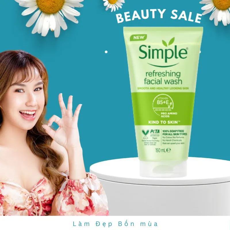 Sữa Rửa Mặt Simple Giúp Da Sạch Thoáng 150ml 572149