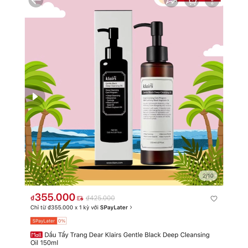 Dầu tẩy trang Klairs Gentle Black Deep Cleansing Oil 548661