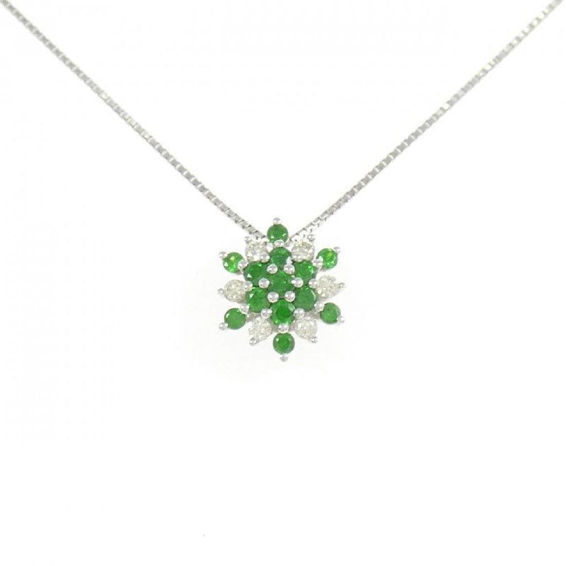 K18WG Đá Garnet Demantoid Dây Chuyền 0.46CT - Hàng hiệu Chính hãng 861001