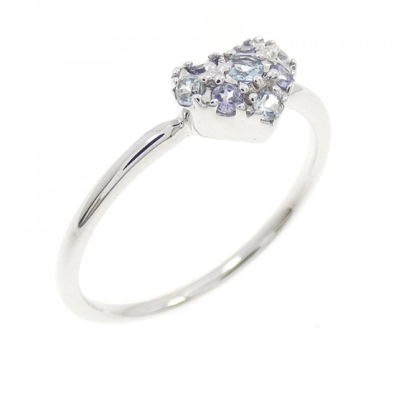 Nhẫn Aquamarine K10WG Hình Trái Tim - Hàng hiệu Chính Hãng 854093