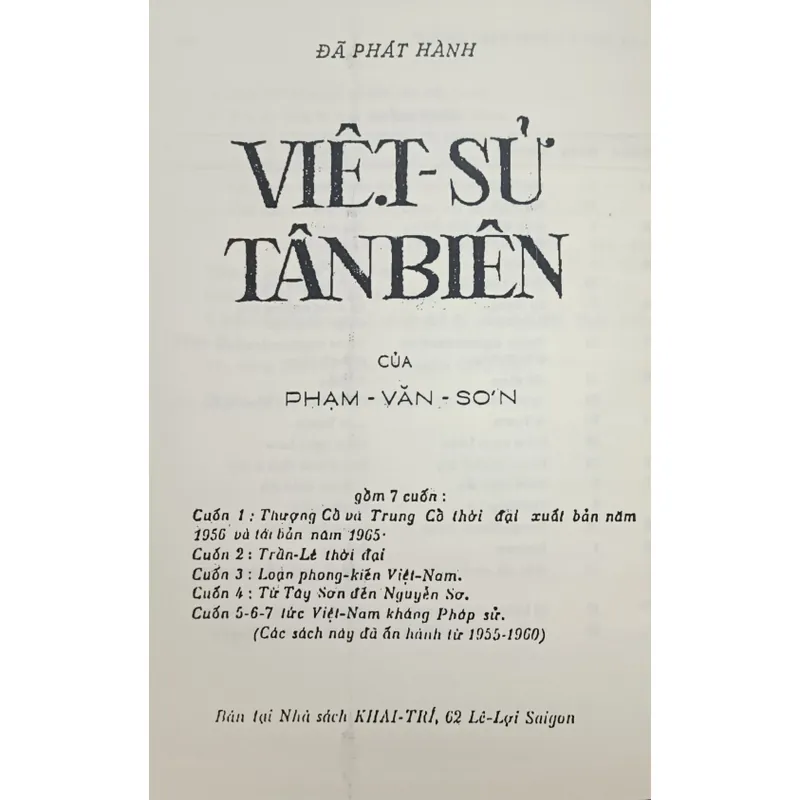 Việt sử Tân Biên (Phạm Văn Sơn) 604224