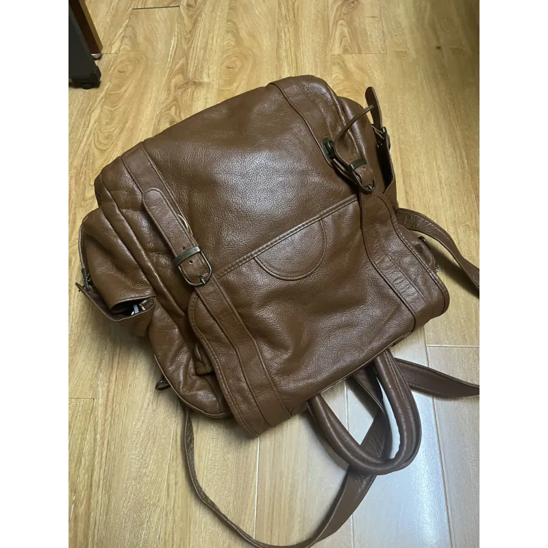 Balo nam 30x42x15 da thật 2hand 1013065