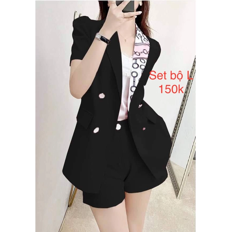 Set vest đùi màu đen sz L 300562