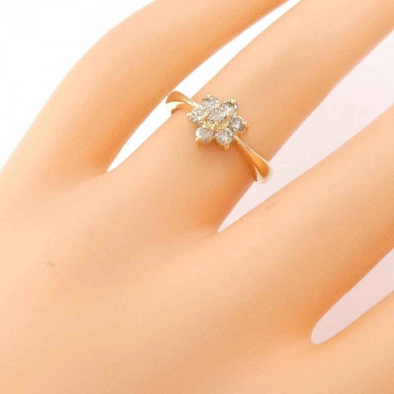 Nhẫn kim cương hoa K18YG 0.50CT 672859