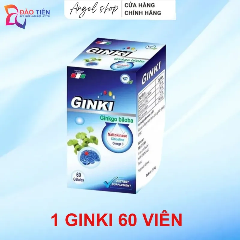 (Hàng CTY mới) Viên uống Ginki-Ginkgo Biloba & Nattokinase nhập khẩu Pháp hộp 60 viên 736048