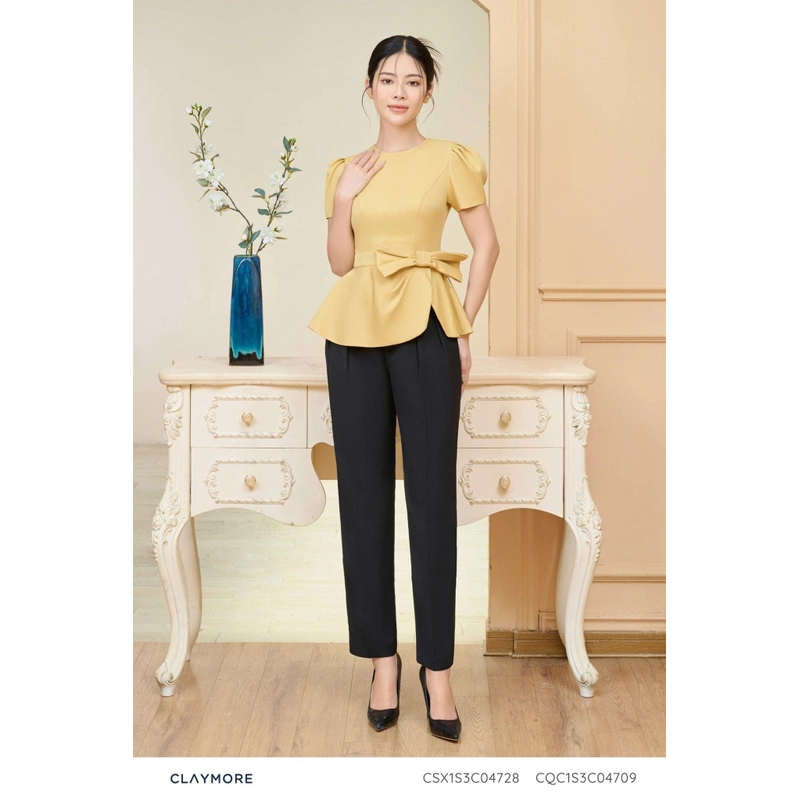 [New] Áo peplum CLAYMORE đính nơ sang chảnh size S 369270