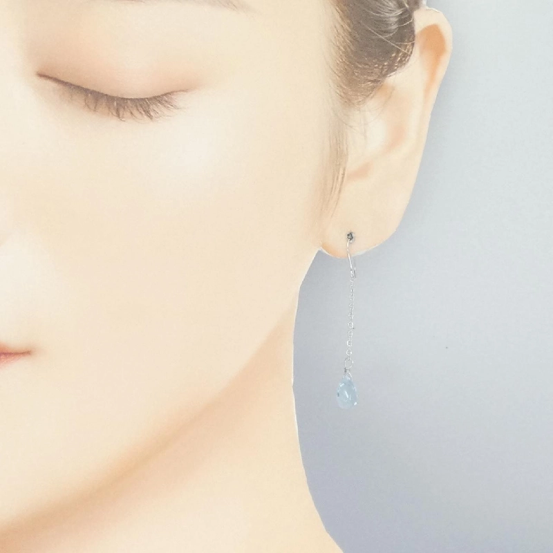 K18WG Blue Topaz Bông tai - Hàng hiệu Chính hãng 866827