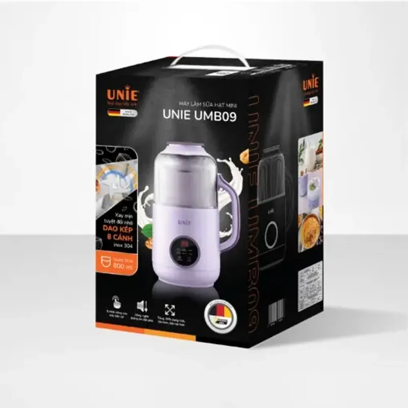 Máy làm sữa hạt UNIE UMB09 800ml, 6 chức năng, nắp chống ồn, công suất cao 578101