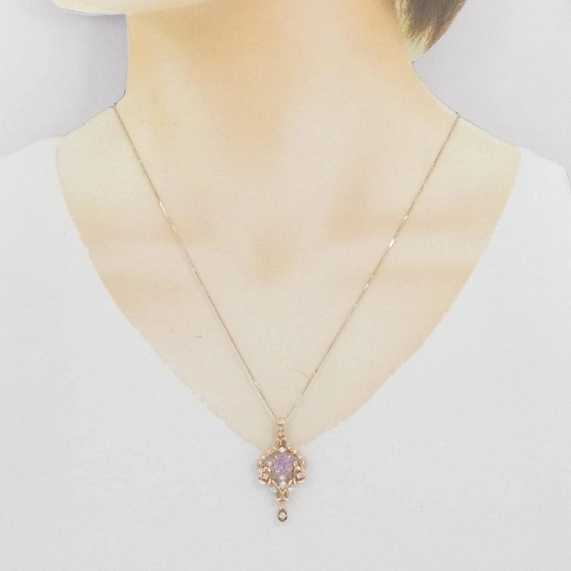 K18PG Kunzite Necklace 1.27CT - Hàng hiệu Chính hãng 862494