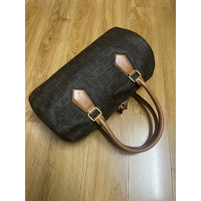 Túi nữ phom trống 30*17*8 da thật & canvas 2hand 1017582