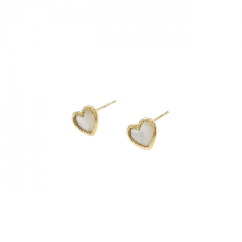 K18YG Heart Mother of Pearl Earrings - Hàng hiệu Authentic 875592