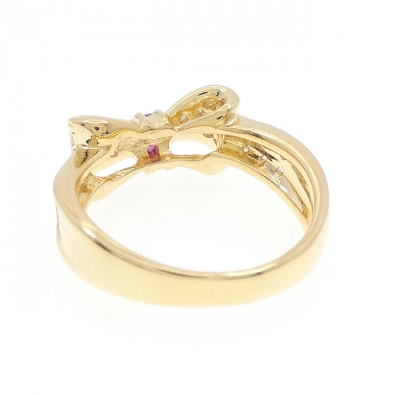 Nhẫn ruby K18YG hình ruy băng 0.06CT 669123