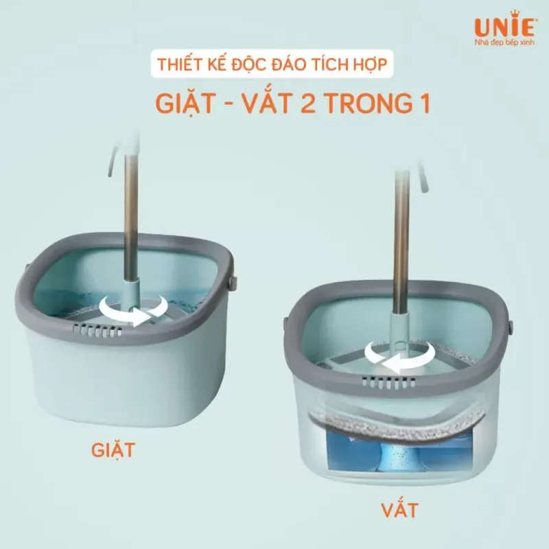 Chổi Lau Nhà UNIE UN-246 – Nhỏ Gọn, Giặt Vắt Tích Hợp Siêu Tiện 🧹✨ 717108