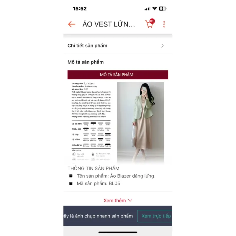 Áo vest lửng màu xanh mint đẹp Lamerci mới 99% 574838