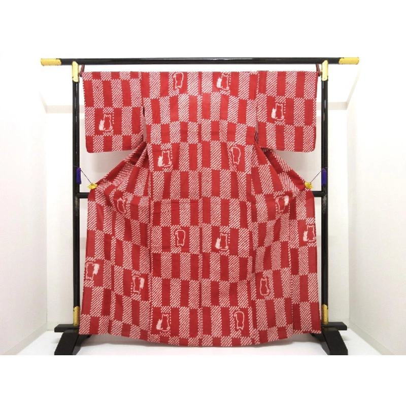 Yukata nữ, xử lý shibori, kích thước F - Hàng hiệu Authentic 876204