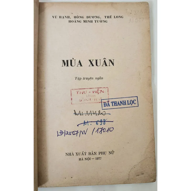 Truyện ngắn MÙA XUÂN - Nhiều tác giả (NXB Phụ nữ 1977) 707613