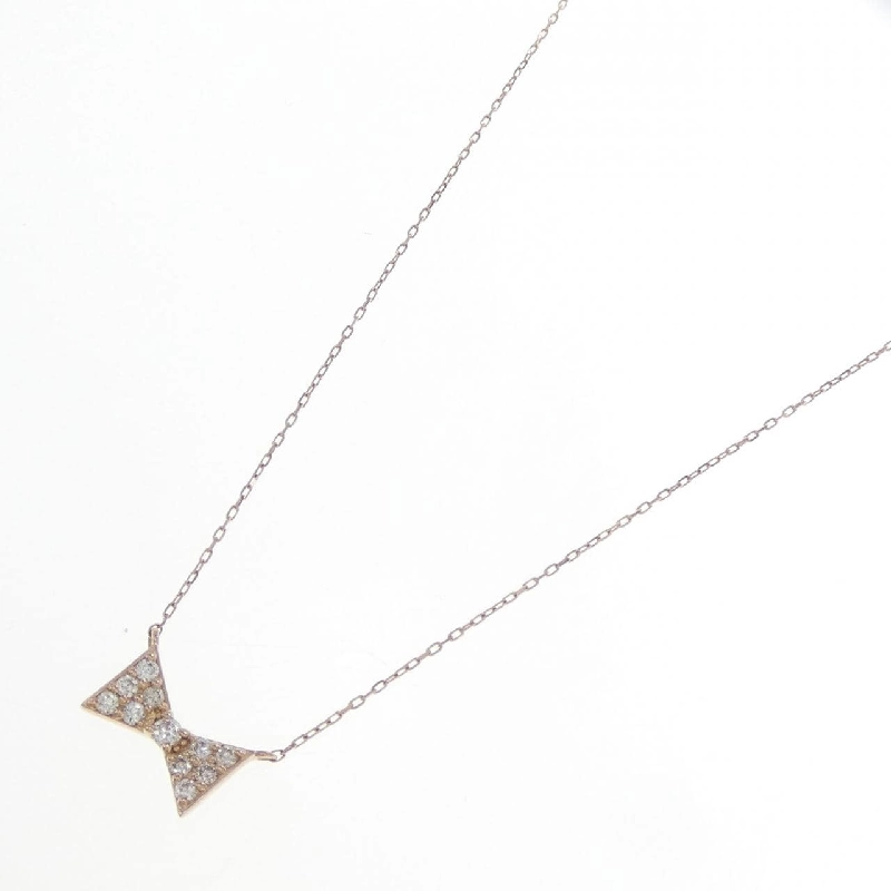 K18PG Dây chuyền kim cương hình ruy băng 0.10CT - Hàng hiệu Chính hãng 862539