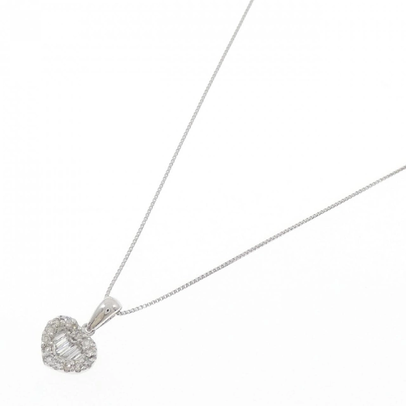 K18WG Dây chuyền kim cương hình trái tim 0.13CT - Hàng hiệu Chính hãng 858350