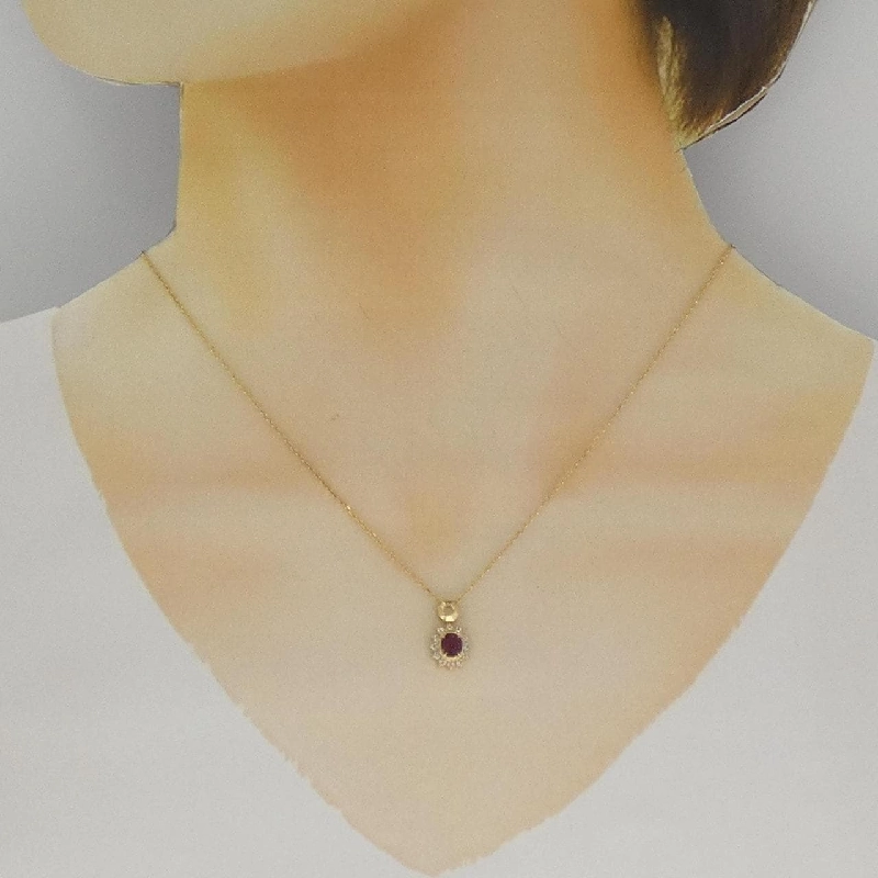 Dây chuyền ruby K18YG 0.25CT - Hàng hiệu chính hãng 857024
