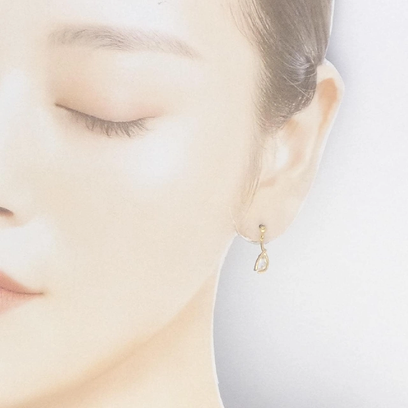 K18YG Đá mặt trăng Bông tai - Hàng hiệu Chính hãng 869819