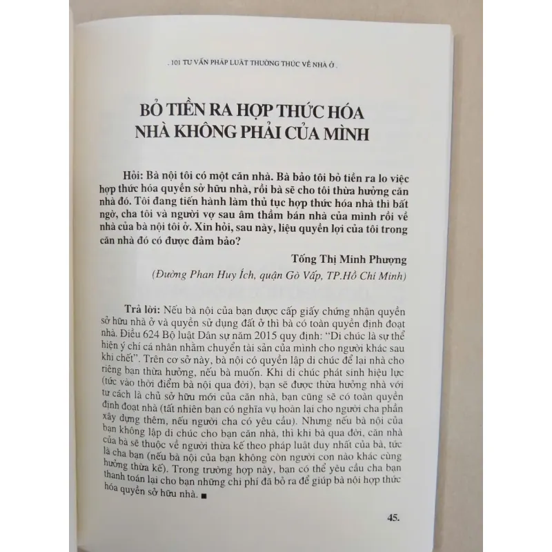 101 Tư Vấn Pháp Luật Thường Thức Về Nhà Ở 679394