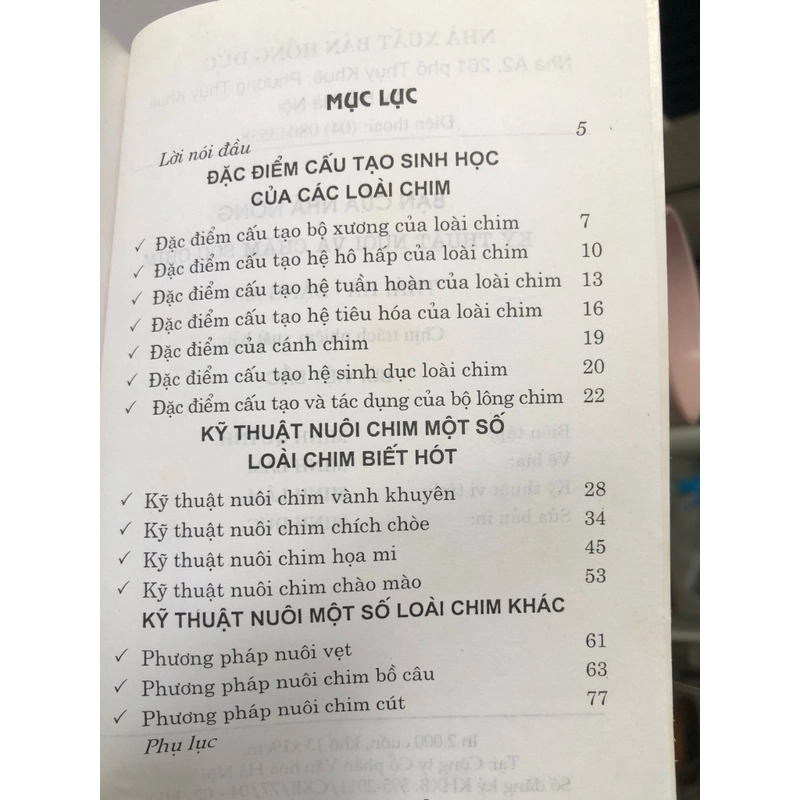 KỸ THUẬT NUÔI VÀ CHĂM SÓC CHIM - 93 trang, nxb: : 2011 315111