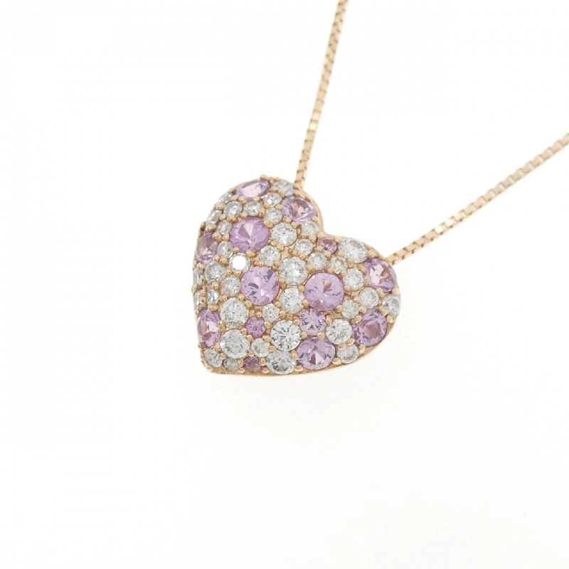 K18PG Dây chuyền hình trái tim Sapphire 0.68CT - Hàng hiệu Chính hãng 861482