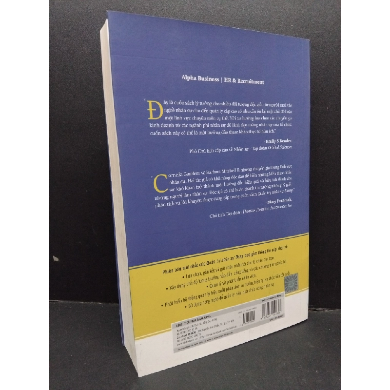 Quản trị nhân sự đúng mới 90% bẩn nhẹ 2019 HCM1410 Barbara Mitchell & Cornelia Gamlem QUẢN TRỊ 304191