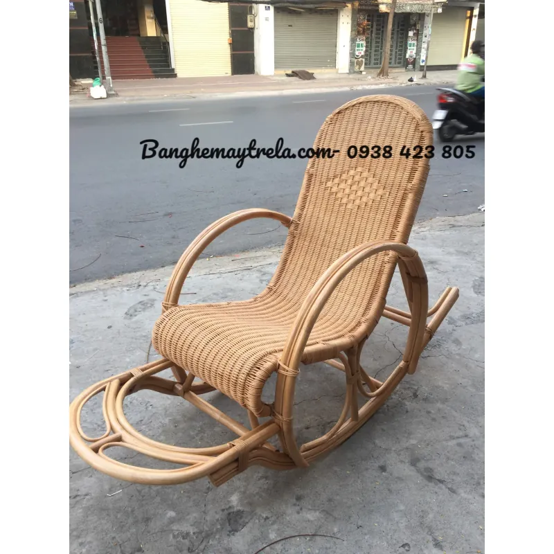 Ghế bập bênh đan kín mây tre 740829