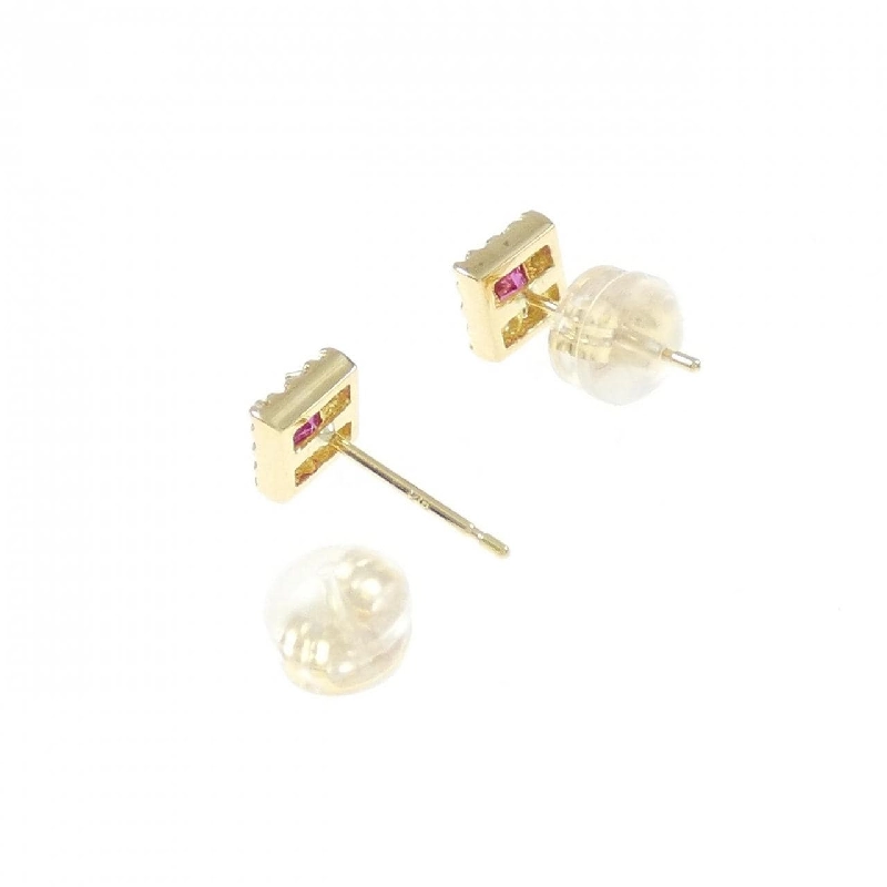 K18YG Bông tai Ruby - Hàng hiệu Chính hãng 872695